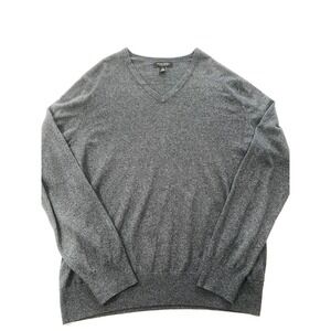 Banana Republic Mens Size L Luxury Blend VNeck Sweater Silk Cotton Cashmere Gray
